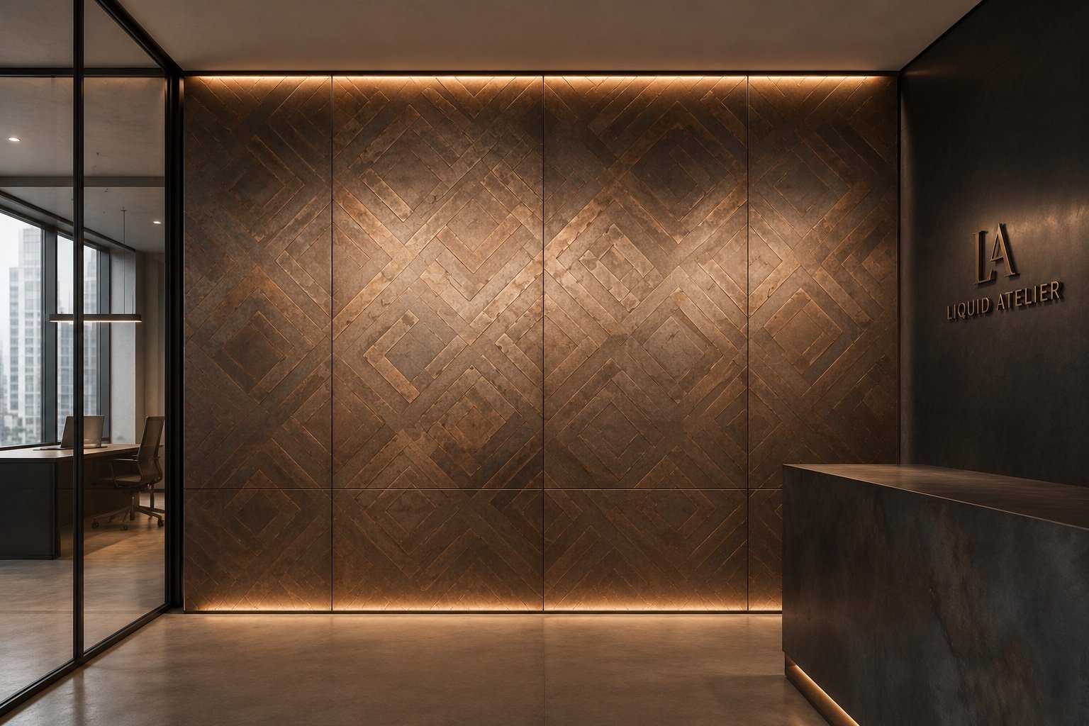 Bronze architectural metal finish by Liquid Atelier